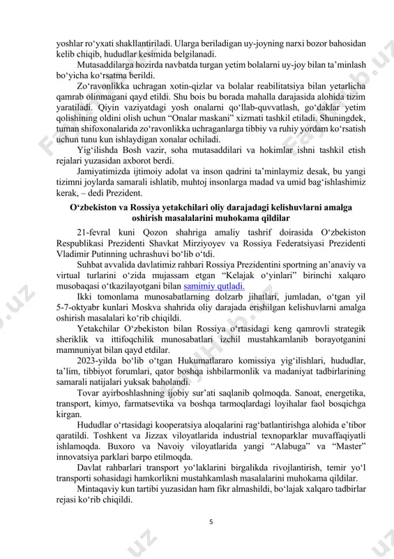 asalligi va boshqa sababga ko‘ra uzoq muddat ishlay olmaydiganlarning oilalari kiritiladi. boshqa fuqarolarni “ijtimoiy reyestr”ga kiritishda ularning faqat daromadi emas, balki xarajatlari ham baholanadi. shu yil 1-oktyabrdan aholiga ko‘rsatiladigan barcha ijtimoiy yordamlar “ijtimoiy karta” orqali moliyalashtiriladi. kelgusi yildan 40 ta tumanda reabilitatsiya, sog‘lomlashtirish va nogironligi borlarga qarovchilarni o‘qitish bo‘yicha ko‘p tarmoqli ijtimoiy xizmatlar markazlari ishga tushiriladi. yig‘ilishda nogironligi bo‘lgan insonlar manfaatlariga alohida e’tibor qaratildi. o‘zbekiston 2021-yilda nogironligi bo‘lgan shaxslar huquqlari to‘g‘risidagi konvensiyaga qo‘shilgan. bunday shaxslarni ishga olgan korxona va tashkilotlar uchun bir qator imtiyozlar berilgan. lekin ko‘p muassasalar, ko‘chalar va bekatlar imkoniyati cheklangan shaxslar harakatlanishi uchun moslashmagan. maktab va kollejlarda sharoit yo‘qligi sababli ota-onalar nogironligi bor farzandini uzoqdagi maxsus internatga joylashtirishga majbur. bu oila uchun, ayniqsa, bola uchun juda og‘ir. shu bois endi nogironligi bo‘lgan shaxslarni o‘qitish, ishga joylash va sportga jalb qilish bo‘yicha milliy tizim bo‘ladi. nogironligi bo‘lgan shaxslarga ishlash va kasb-hunarga o‘qishda to‘siqsiz muhit yaratish uchun ularning “mehnatga …