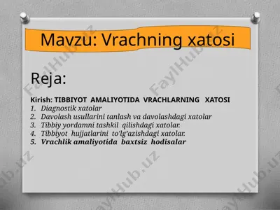 vrachning xatosi — PPTX