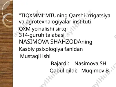 boshqaruv psixologiyasi — PPTX