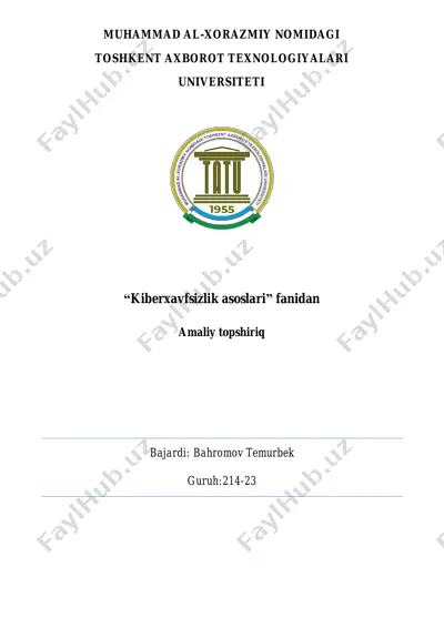 klassik shifrlash algoritmlarini ishlash tartibi (rsa) — PDF