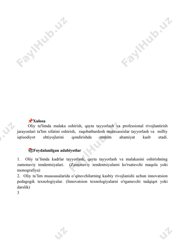 malaka oshirish va qayta tayyorlash - Page 5