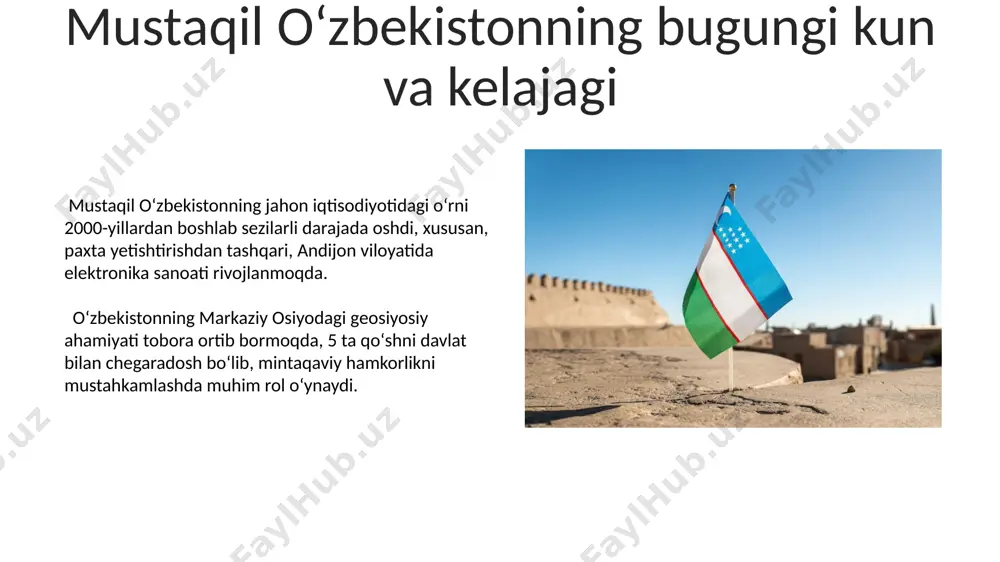 mustaqil oʻzbekiston respublikasining tashkil topishi va uning tarixiy ahamyati - Page 5