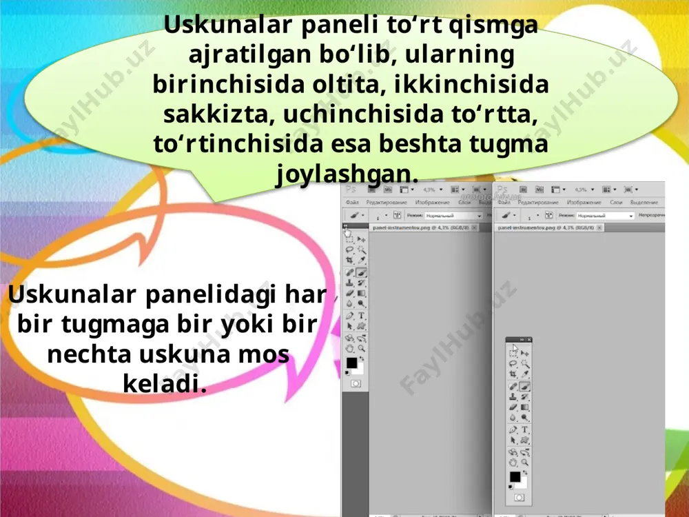 photoshopning uskunalar paneli va palitralari - Page 3
