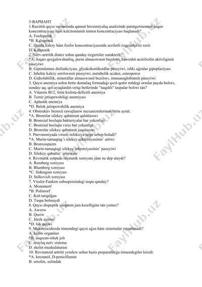 bioximiyalıq analiz — DOCX