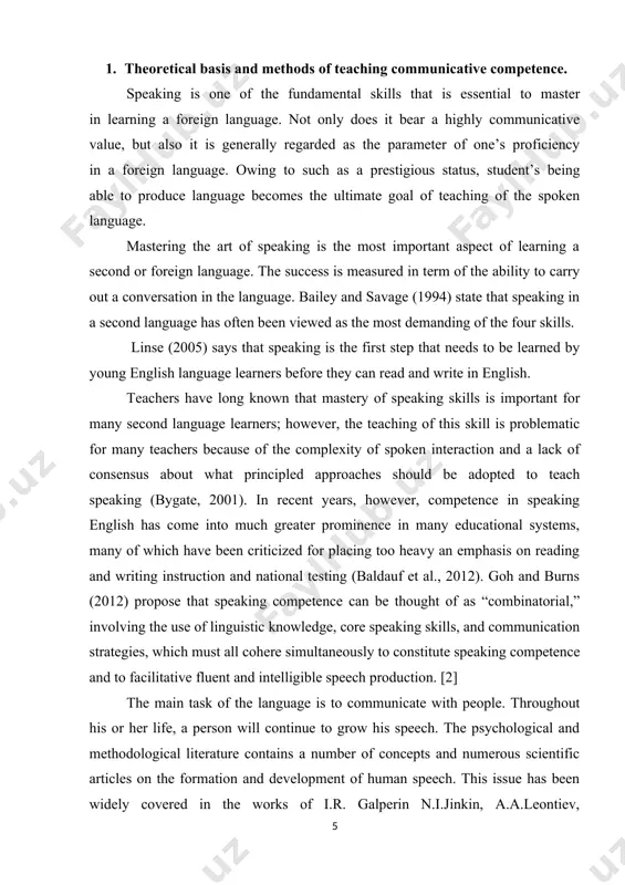 ethodology”, lucy pollard in her “guide to teaching english”, jack c richards in “approaches and methods in language teaching” gave broad information about different teaching methods, their advantages and disadvantages. l. t. ahmedova in “teaching english practicum” and jeremy harmer in “the practice of english language taching” provided a lot of interesting data on how to teach speaking. teaching languages has been around for centuries. however, as the time passes, life, people and even ways of teaching change. what was regarded as the best method before can lose its effectiveness with the flow of time. language teaching has been around and changing over the centuries. it is very interesting to look back at the history of fl. it serves us to get to know the different trends and choose the best way to teach the fl. [4] in the past speaking was not considered much in language learning and teaching. …