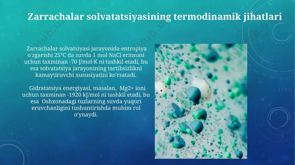 zarrachalarning solvatlanishi: termodinamik, struktural-mehanik va entropiya omillari - Page 4