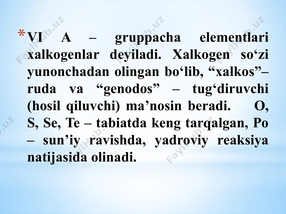 davriy sistemaning o’n oltinchi guruh elementlari - Page 3
