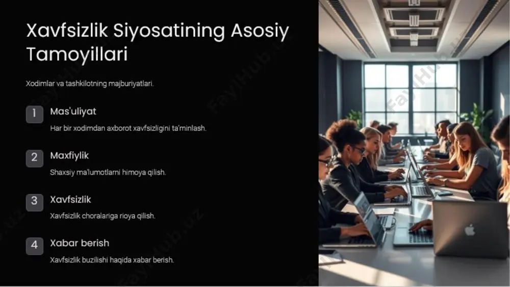 tegishli xususiyatlar va xatti-harakatlarni hisobga olishga imkon beradi. tizimlar arxitekturasi quyidagi 9 ta fundamental prinsipga asoslanadi: tizimni turli abstraksiya darajalaridagi holati tizimlar arxitekturasi quyidagi 9 ta fundamental prinsipga asoslanadi: 7. tizimni bir qancha qatlamlar bo‘yicha qarab chiqish mumkin (odatda uchta: ma’nosi, funksiyalari va tarkibi) tizimni turli qatlamlardagi ko‘rinishi 8. tizim berilgan semantika bilan o‘zaro bog‘liq bo‘lgan modellar orqali tasvirlanishi mumkin (xususiyatlar, tuzilish, holatlar, ma’lumotlar va hak.). tizimlar arxitekturasi quyidagi 9 ta fundamental prinsipga asoslanadi: tizimning semantik bog‘liq bo‘lgan modellar orqali tasviri 9. tizimga aloqador turli ishtirokchilarga mos keladigan nuqtai nazarlar orqali tizimni tasvirlash mumkin. masalan, reklama qiluvchilar, dizaynerlar, muhandislar va hak. bularning barchasi telefonni turlicha tasvirlaydi. tizimlar arxitekturasi quyidagi 9 ta fundamental prinsipga asoslanadi: tizimning turlicha ko‘rinishi foydalanishni boshqarish  identifikatsiya – bu foydalanuvchini tizimga oʻzini tanitish jarayoni boʻlib, unda foydalanuvchi nomidan (login), maxsus shaxsiy kartalardan yoki biometrik xususiyatlaridan foydalanish mumkin.  autentifikatsiya – bu foydalanuvchilarni haqiqiyligini tekshirish jarayoni boʻlib, …