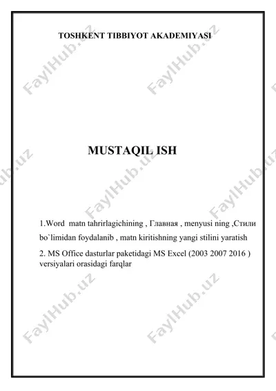 word matn tahrirlagichining yangi stilini yaratish — DOCX