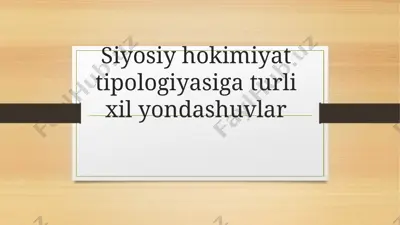 siyosiy hokimiyat — PPTX