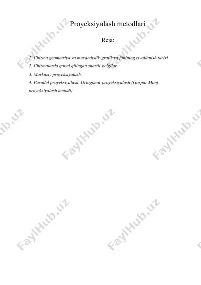 proyeksiyalash metodlari — DOC