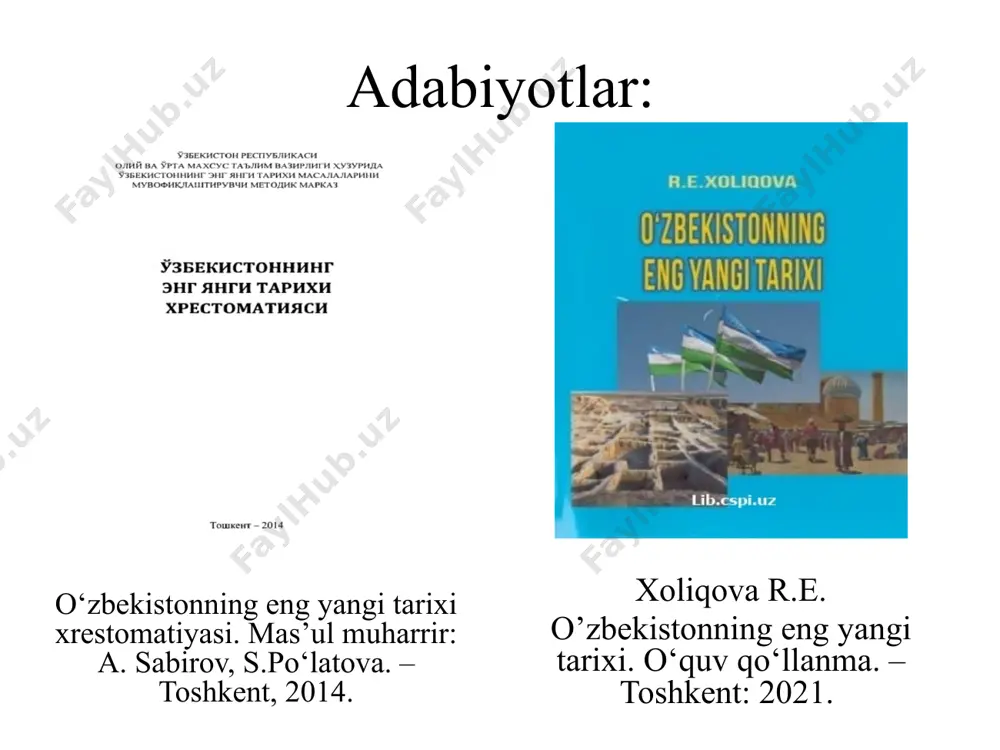 ikki uchi bayroqning butun eni uzunligida osilib turadi. bayroq motam munosabati bilan flagshtokda kо’tarilgan taqdirda u flagshtok uzunligining 1/3 bо’lagicha tushirib qо’yiladi. о’zbekiston respublikasining fuqarolari, shuningdek, о’zbekistonda turgan boshqa shaxslar о’zbekiston respublikasining davlat bayrog’ini hurmat qilishlari shart. о’zbekiston respublikasining davlat bayrog’i tо’g’risidagi qonun hujjatlarini buzganlikda aybdor shaxslar belgilangan tartibda javobgar bо’ladi. о’zbekiston respublikasining davlat bayrog’ini behurmat qilganlik о’zbekiston respublikasi qonunlarida belgilangan tartibda jazolanadi. o‘zbekiston respublikasi davlat gerbi qayerlarda qo‘llaniladi? o‘zbekiston respublikasi davlat gerbi qayerlarda qo‘llanilmaydi? gerb – qaysi davlatga tegishli bо’lsa, о’sha davlatning tarixiy an’analarini ifodalovchi ramziy ahamiyatga ega bо’lgan tasvirlar va narsalar yig’indisi. ―о’zbekiston respublikasining davlat gerbi tо’g’risida”gi qonun 1992-yil 2 iyulda о’zbekiston respublikasining oliy kengashi tomonidan qabul qilingan. unga 1999-yil 15 aprelda, 2003-yil 25-aprelda, 2004-yil 3-dekabrda va 2010-yil 24 -dekabrda qabul qilingan qonunlarga muvofiq qо’shimchalar kiritilgan. о’zbekiston respublikasining davlat gerbi davlatimizning siyosiy, milliy, xо’jalik, jug’rofiy, etnik va boshqa о’ziga xos xususiyatlarini hamda boy tarixiy an’analarini mujassamlashtirgan. shuningdek, gerbimizda …