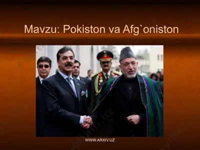 pokiston va afg`oniston (1940 -2010 yillar) — PPTX