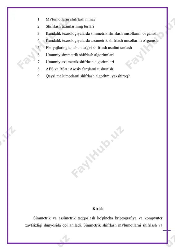 siz. ushbu algoritm asl ma'lumotni oladi va tasodifiy qoidalarga asoslanib, ma'lumotni yangi, tushunib bo'lmaydigan ma'lumotlar qismiga aylantiradi. buni "tarjima" deb tasavvur qiling. shifrlash algoritmi nima qiladi, bu yangi til yaratish va maxfiy ma'lumotlarni ushbu maxfiy kodga aylantirish orqali yashirishdir, agar siz qoidalarni yoki kalit deb ataladigan narsani bilsangiz, faqat shifrini ochishingiz va ochiq matnga qaytishingiz mumkin . kalit "salom dunyo" dan "xjtg920kl#ajfj"%*¨*fk" ga matningizni aylantirish uchun algoritm bajargan matematik qadamlarni ifodalaydi. usiz siz ma'lumotlarning shifrini hal qila olmaysiz va shu bilan u ruxsatsiz kirishdan himoyalangan. . shifrlash tizimlarining turlari turli xil shifrlash algoritmlari va usullari mavjud, shuning uchun siz kiberxavfsizlik ehtiyojlaringiz uchun qaysi biri eng xavfsiz ekanligini qanday bilasiz? keling, shifrlash tizimlarining eng keng tarqalgan turlaridan boshlaylik: simmetrik va assimetrik shifrlash . simmetrik shifrlash ushbu turdagi shifrlashda faqat bitta kalit mavjud va barcha ishtirokchilar ma'lumotlarni shifrlash va parolini ochish uchun bir xil kalitdan foydalanadilar. bitta kalitdan foydalangan holda, jarayon quyidagi …