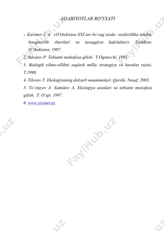 аtrоf-muhitni muhоfаzа qilish fаnining prеdmеti vа mаzmuni - Page 5