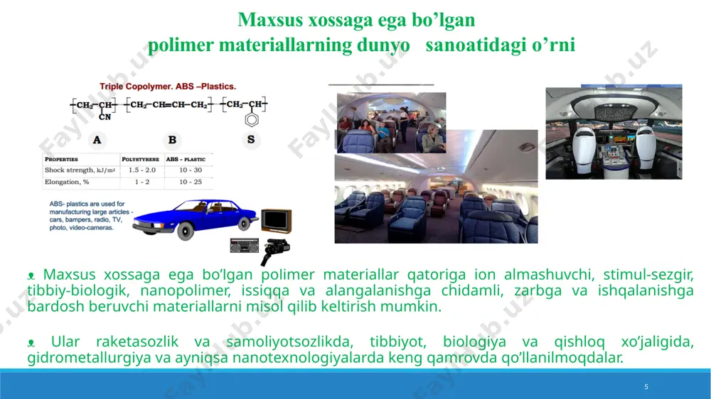 maxsus xossali polimerlar - Page 5