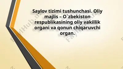 o`zbekiston respublikasidda saylovlar — PPTX