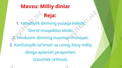 milliy dinlar — PPT