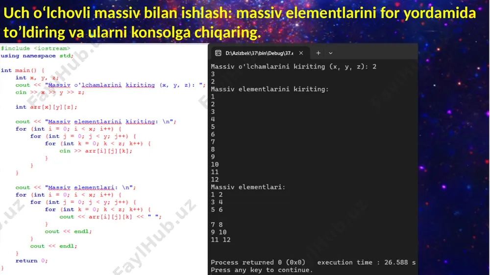 massivlar bilan ishlash bo'yicha amaliy misollar - Page 5
