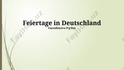 feiertage in deutschland — PPTX