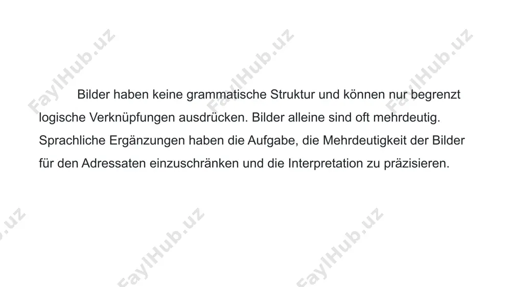 rende, reflektierende, analytische operationen • dienen der überlieferung • dienen der speicherung sprachlichen handelns • sind sukzessive darstellungen, d.h. elemente werden nacheinander dargeboten • zeigen • sind präsentativ d.h. unmittelbar den sinnen gegeben, z.b. durch farben, formen und räumliche darstellungen • bieten hohen reizwert • sind momentaufnahmen • fördern, wenn unbekannt, das spekulieren und aktivieren wissen • sind grundsätzlich offener als texte • haben einen hohen identifikationswert • haben eine im vergleich zu texten hohe informationsdichte • sind simultane darstellungen, d.h. elemente werden gleichzeitig dargeboten text-bild-beziehungen in werbeanzeigen und werbeplakaten die art und weise, wie text-bild-beziehungen in einer werbeanzeige gestaltet sind, hat letztendlich einfluss auf das hauptziel von werbung: den kauf eines produktes oder die inanspruchnahme einer dienstleistung. gleichzeitig müssen aber auch die teilziele von werbung beachtet werden, die sich nach dem vierstufenmodell aida des amerikaners e. lewis wie folgt einteilen lassen: a = attention aufmerksamkeit erregen i= interest interesse …
