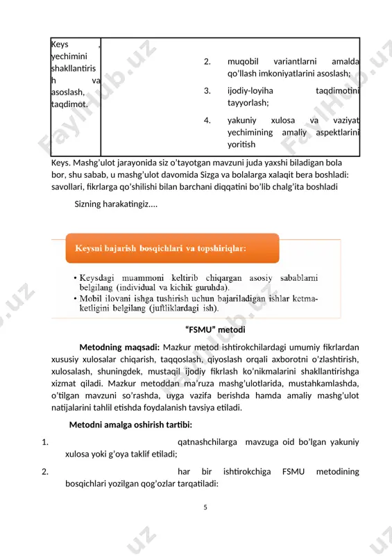 shittiriladi, va o’quvchilardan bu javoblarni «to’g’ri javob» bo’limiga yozish so’raladi. 4. “to’g’ri javob” bo’limida berilgan raqamlardan “yakka baho” bo’limida berilgan raqamlar taqqoslanib, farq bo’lsa «0», mos kelsa «1» ball quyish so’raladi. shundan so’ng “yakka xato” bo’limidagi farqlar yuqoridan pastga qarab qo’shib chiqilib, umumiy yig’indi hisoblanadi. 5. xuddi shu tartibda “to’g’ri javob” va “guruh bahosi” o’rtasidagi farq chiqariladi va ballar “guruh xatosi” bo’limiga yozib, yuqoridan pastga qarab qo’shiladi va umumiy yig’indi keltirib chiqariladi. 6. trener-o’qituvchi yakka va guruh xatolarini to’plangan umumiy yig’indi bo’yicha alohida-alohida sharhlab beradi. 7. ishtirokchilarga olgan baholariga qarab, ularning mavzu bo’yicha o’zlashtirish darajalari aniqlanadi. seminar mashg’ulotlotlari materiallari(vazifalar keyslar) 1-mavzu: test metodikalar klassifikatsiyasi nazorat savollar 1.diqqat barqarorligini shul'te jadvali yordami o‘rganish xususiyatlari. 2. diqqat barqarorligini o‘lchashda krepelen metodikasini qo‘llash xususiyatlari. 3.kognitsiya tushunchasi nima? 4. qobiliyat qobiliyatlar xarakteristikasi. 5. qanday intellekt nazariyalari mavjud. 6.intellektni baholashda qanday metodikalardan keng foydalaniladi? 7.dj.raven testidagi o‘ziga xosliklar. t-chizma grafik organayzeri hozirgi zamon psixodiagnostikasining ilmiy …