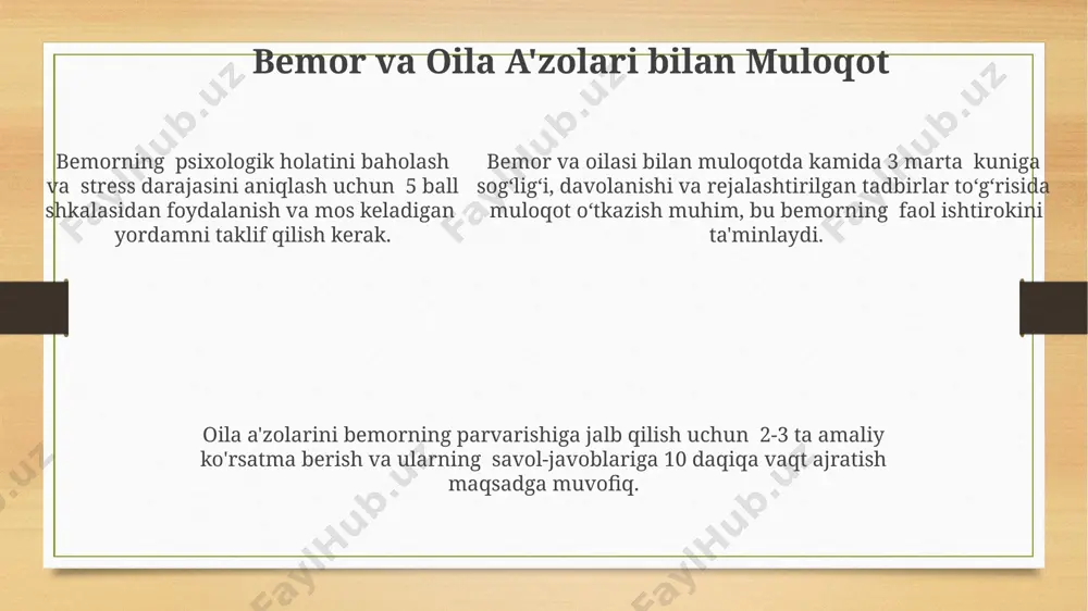 universal progressiv model va patronaj hamshiraning ish rejasi - Page 5