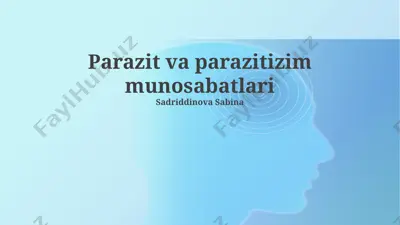 parazit va parazitizim munosabatlari — PPTX