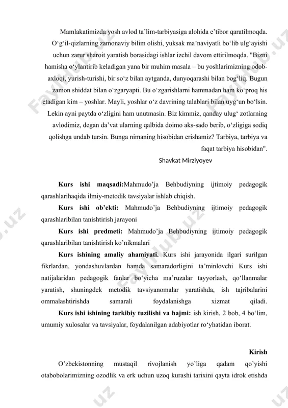 si rossiyada 1917-yil oktyabr to’ntarishi tufayli muhim siyosiy ijtimoiy voqealar ro’y bergani kabi turkistonda ham siyosiy hayot niyotda jadallashdi. bu davrda turkistonda muxtoriyat vujudga kelishi va uning faoliyatini o’rganishga bag’shlagan asarlar juda ko’p uchray boshladi. xususan mustafo cho’qay o’g’li zaki validiy, saidakbar a`zimxo`jayev, alimoza d, rashidova d, kabi tarixchi olim va olimalarimiz asarlarida bu davr tarixi keng yoritilgan.2 mustaqillikdan so`ng nashr etilgan tarixchi olimlarimiz n. jo`rayev sh. karimov doniyorov shoniyoz muallifligida yozilgan kitob va darsliklarda behbudiyning va butun xalqning orzusi bo’lgan muxtoriyat hukumati va faoliyatiga keng joy ajratilgan3. o’zbekiston birinchi prezidenti islom abdug’aniyevich karimovning quyidagi mulohazalariga e’tibor qarataylik; “xx asr boshidagi istiqlolchilik va marifatchilik nomoyondalari boylik uchun, shon-shuhrat uchun maydonga chiqishmadi. maxmudxoja bexbudiy, munavvar qori, fitrat, tavollolarmaktablar ochib xalqni ezgu yo’lga, ozodlikka, istibdodga qarshi kurashib o’t bilan o’ynashayotganini buning uchun ayovsiz jazolanishlarini yaxshi bilishgan, bilib turib mana shu yo’ldan borishgan. chunki vijdonlari, iymonlari shunga davit etgan”. xx asr boshida yevropa …