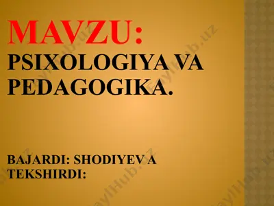 psixologiya va pedagogika — PPTX