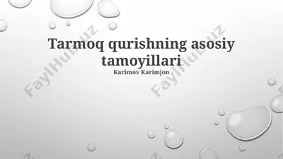 tarmoq qurishning asosiy tamoyillari — PPTX