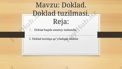 doklad tuzish tuzilmasi — PPTX