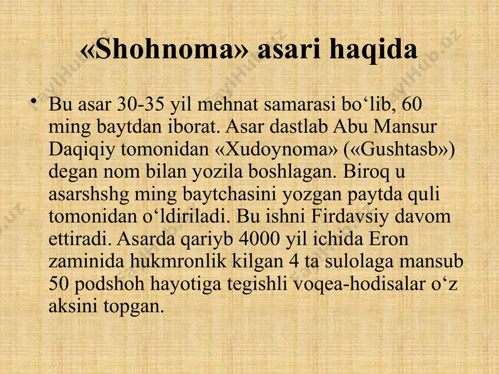 abulqosim firdavsiy va uning shohnoma asari - Page 5