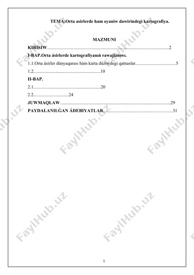 orta asirlarda kartografiya — DOCX