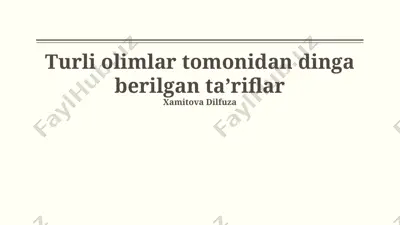 dinning ta'riflari — PPTX