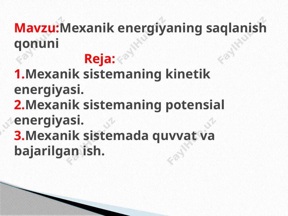 mexanik energiyaning saqlanish qonuni - Page 2