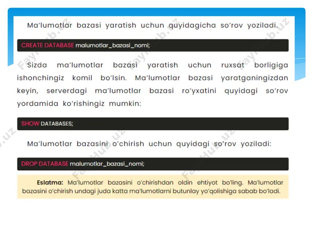 sql jadvallar ustida amallar - Page 3