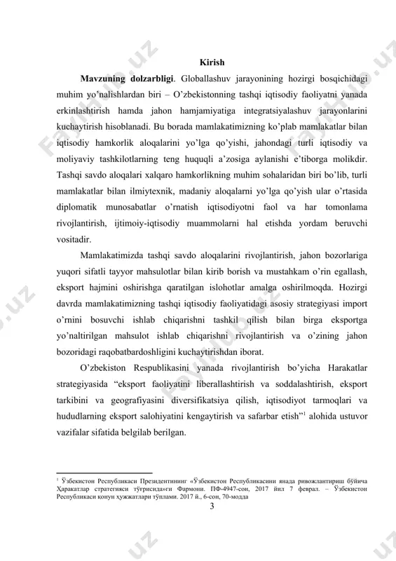 yotning aholi uchun normal hayot kechirish sharoitlarini, uni barqaror tarzda resurslar bilan ta’minlash, milliy davlat manfaatlarini ro‘yobga chiqara olishga qodirligi bilan ham belgilanadi. ayniqsa, yesh mustaqil davlatlar iqtisodiyotining biryoqlamaligi va qaramligi, aholining past turmush darajasi o‘zida ijtimoiy tahdidni ifodalab, xavfsizlikni saqlashga salbiy ta’sir ko‘rsatadi. milliy iqtisodiyotning turli ichki va tashqi tahdidlarga bardoshliligi hamda iqtisodiy xavfsizlikni ta’minlash, uning jahon iqtisodiy tizimida raqobatbardoshligini oshirishga oid masalalarni tahlil qilish mazkur o‘quv qo‘llanmaning maqsadi hisoblanadi. bozor iqgisodiyotiga o‘tish davrida milliy iqtisodiyotga, korxona (firma) va alohida shaxsga nisbatan xavf tug‘dirayotgan taxdidlarni keltirib chiqaruvchi ijtimoiy-iqtmsodiy jarayonlarning barchasi o‘quv qo‘llanmada bayon qilikgan masalalarning ob’ekti hisoblanadi. zero, bugungi rivojlanayotgan bozor iqtisodiyoti sharoitida har bir fuqaro, shaxs iqgisodiy hayotda sodir bo‘layotgan jarayonlarning o‘zi, oilasi va mamlakat uchun qay darajada ta’sir etishi haqida mustaqil fikrlash, iqgisodiy tahdidlarni aniqlash hamda xavfsizlikni mikro va makro darajada ta’minlashda yuzaga keladigan muammolar yechimini izlab togshsh yo‘l-yo‘riqlarini o‘rganishi lozim. xavfsizlik muammosi mustaqil davlatchilikning shakllanishi va …
