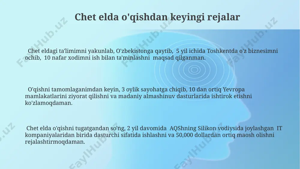 -4 oy davom etadi va ds-160 onlayn anketasini to'ldirish, sevis to'lovini amalga oshirish va intervyuga tayyorgarlikni o'z ichiga oladi. buyuk britaniyaga talaba vizasi uchun ariza berishda, ielts yoki toefl natijalari, moliyaviy imkoniyatlarni tasdiqlovchi hujjatlar (kamida 10,000 gbp) taqdim etilishi shart. avstraliyada talaba vizasi olish uchun, 580-sonli talaba vizasi turini tanlashingiz va tuzilgan o'quv dasturiga qabul qilinganligingizni tasdiqlovchi hujjatlarni taqdim etishingiz zarur. moliyalashtirish va grantlar erasmus+ dasturi yevropaning 30 dan ortiq mamlakatida o'qish va stajirovkani moliyalashtirish imkoniyatini beradi, o'rtacha grant miqdori oyiga 500-800 evroni tashkil etadi. aqshdagi fulbright dasturi 2023-2024 o'quv yili uchun 5000 dollargacha bo'lgan grantlarni taklif etadi, asosiy talablar orasida ingliz tilini bilish va akademik muvaffaqiyatlar mavjud. turkiyada o'qishni istagan talabalar uchun prezident stipendiyalari dasturi mavjud bo'lib, bu dastur 1000 dan ortiq talabaga to'liq yoki qisman stipendiya ajratadi, ularning soni har yili o'zgarib turadi. hujjatlarni tayyorlash va topshirish sizning akademik transkriptingiz, ielts yoki toefl natijalaringiz (6.0 dan yuqori) va …