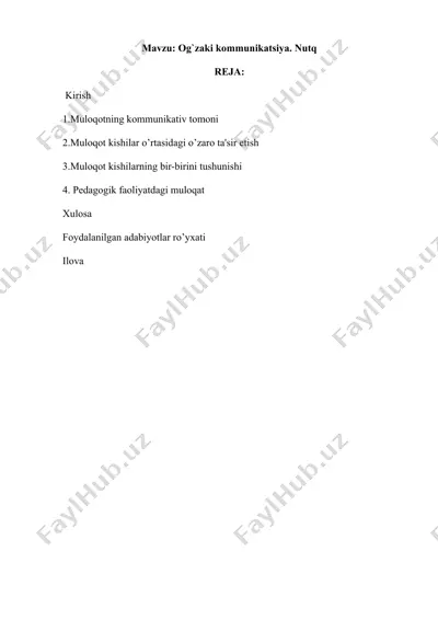 muloqotning kommunikativ tomoni — DOCX