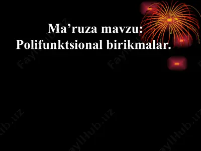 polifunktsional birikmalar — PPT