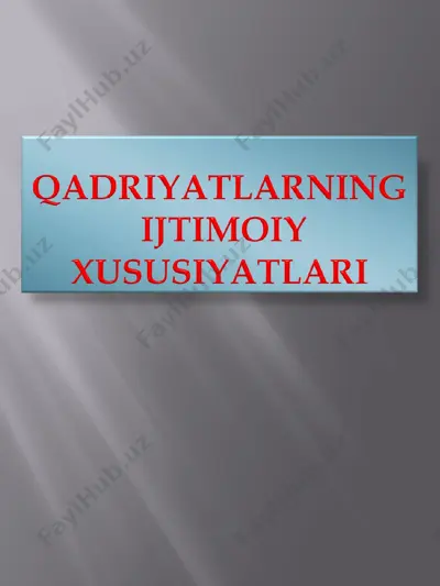 qadriyatlar — PPT