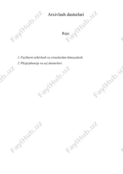arxivlash dasturlari — DOCX