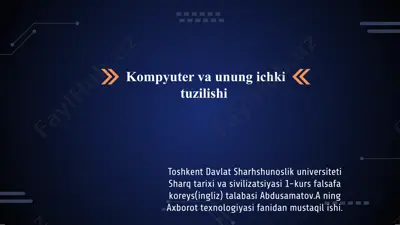 kompyuter va uning ichki tuzilishi — PPTX