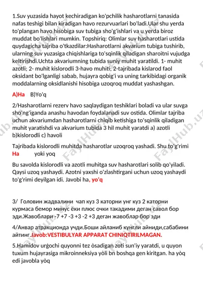 hasharotlar va nashu havodan foydalanish — DOCX