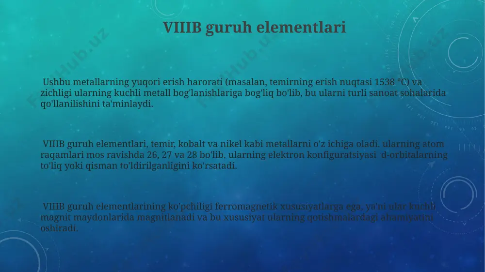 . ohaktosh esa, rudadagi kremniy kislotasini bogʻlab, shlak hosil qiladi, bu shlak suyuq choʻyanni yuqori haroratda himoya qiladi va tozalaydi. domna pechida temir rudasi, koks va ohaktosh kabi xom ashyo 1500-2000°s haroratda eritilib, metallurgiya jarayonida suyuq choʻyan hosil boʻladi. e'tiboringiz uchun rahmat @taqdimot_robot image3.png
