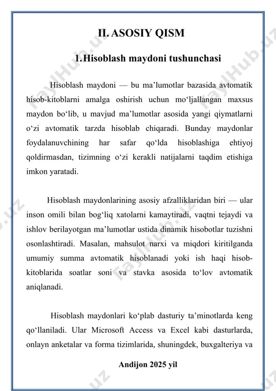 microsoft access dasturida hisoblash maydonini yaratish va uning amaliy qo‘llanilishi - Page 5