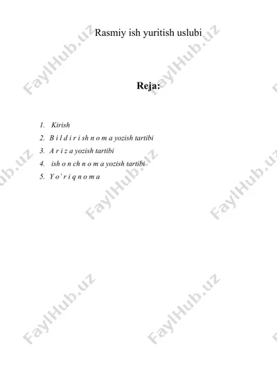 rasmiy ish yuritish uslubi — DOC