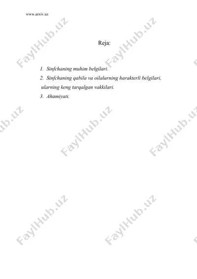 qoqio`tkabilar sinfchasi – asteridae — DOC