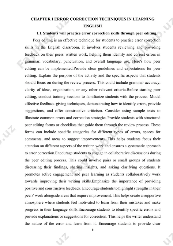 helping them identify and correct errors in grammar, vocabulary, punctuation, and overall language use. here's how peer editing can be implemented.provide clear guidelines and expectations for peer editing. explain the purpose of the activity and the specific aspects that students should focus on during the review process. this could include grammar accuracy, clarity of ideas, organization, or any other relevant criteria.before starting peer editing, conduct training sessions to familiarize students with the process. model effective feedback-giving techniques, demonstrating how to identify errors, provide suggestions, and offer constructive criticism. consider using sample texts to illustrate common errors and correction strategies.provide students with structured peer editing forms or checklists that guide them through the review process. these forms can include specific categories for different types of errors, spaces for comments, and areas to suggest improvements. this helps students focus their attention on different aspects of the written work and ensures a systematic …
